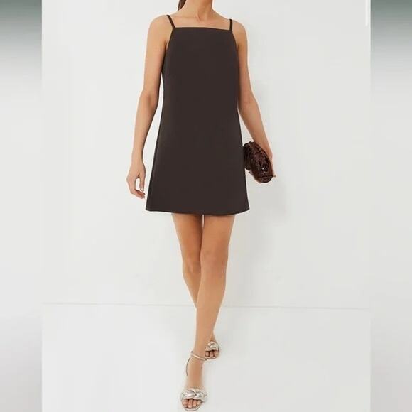 TUCKERNUCK Chocolate Satin Lara Mini Dress NWT Size 6 - Picture 1 of 10